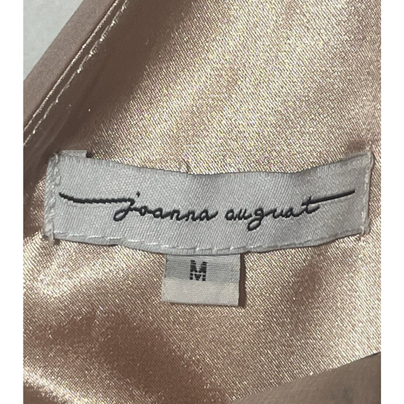 Joanna August Chiffon Maxi Wrap Gown M Pink Floral Flowy Dress Bridal Formal - Picture 9 of 10